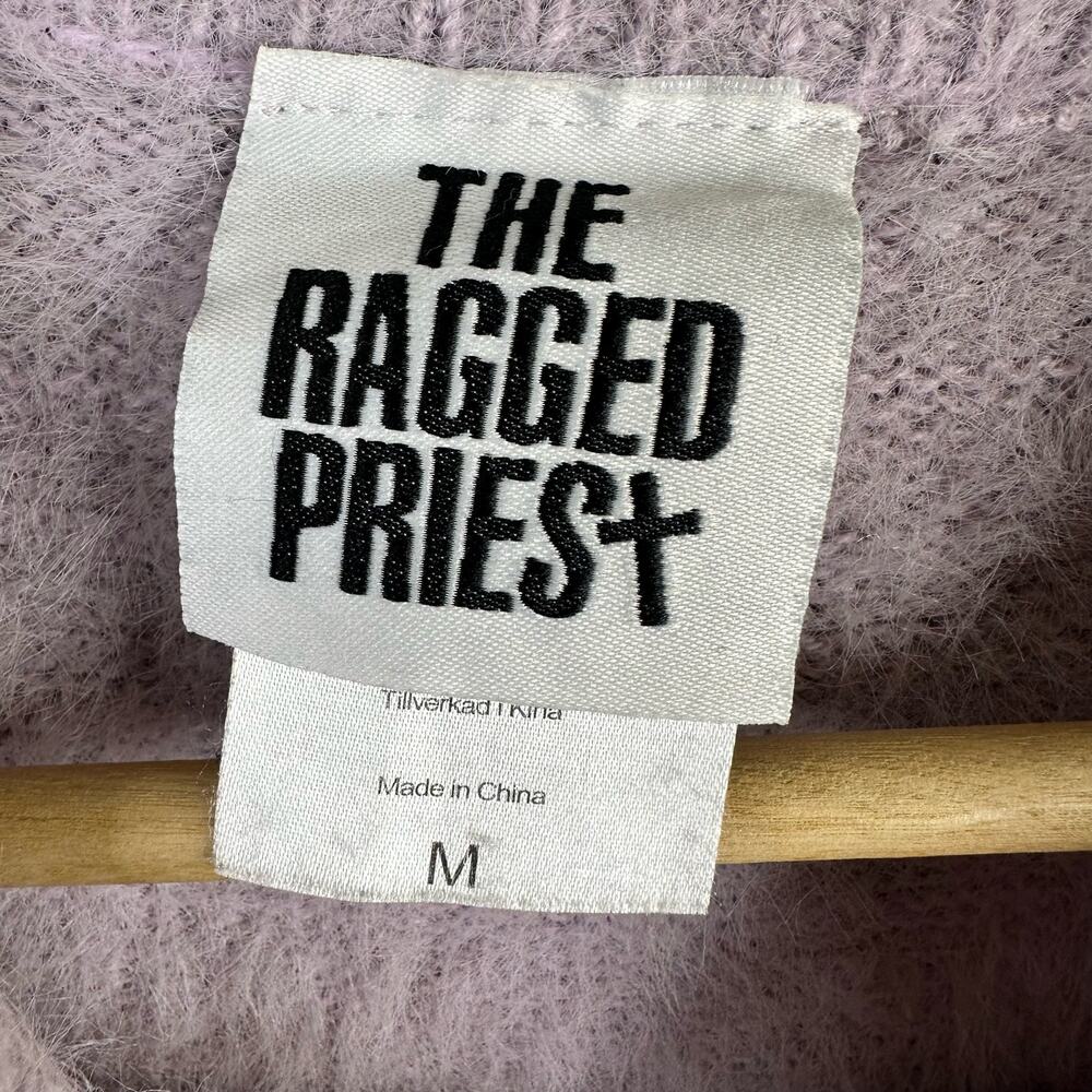The Ragged Priest Womens size Medium Fluffy Knit Peekaboo Sweater Lilac Purple - Picture 8 of 12